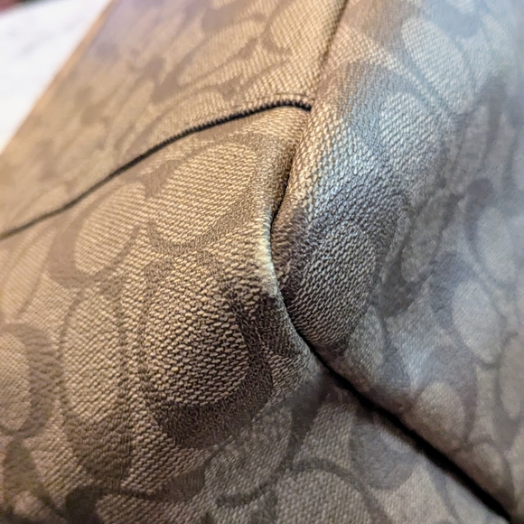 Coach Classic Monogram Diaper Bag With Leather Trim EUC - Picture 4 of 7